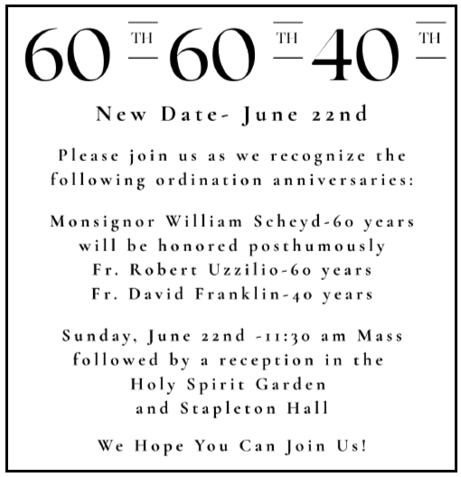 St A’s – Priest’s Anniversary Celebration